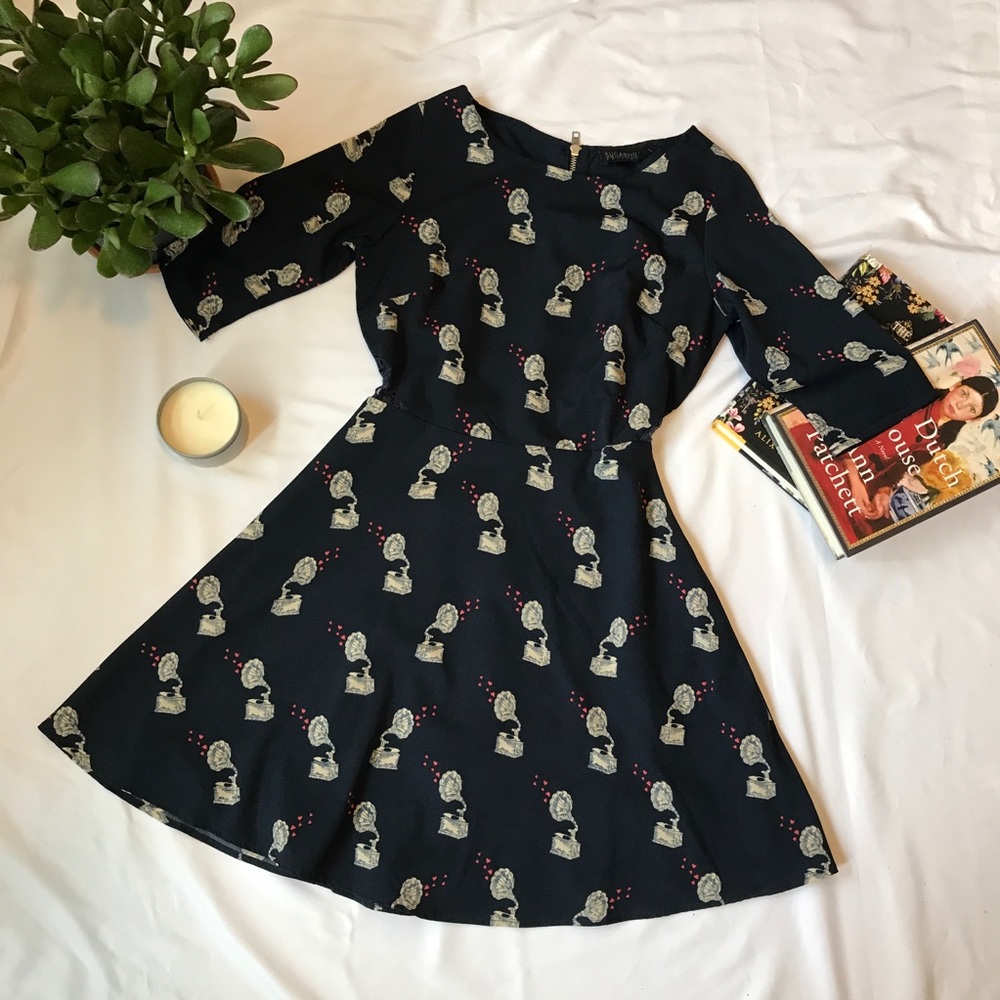 Sugarhill Boutique Gramophone Print Dress